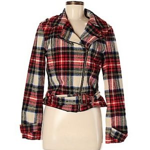 Plaid Moto Jacket seen on Very Cavallari